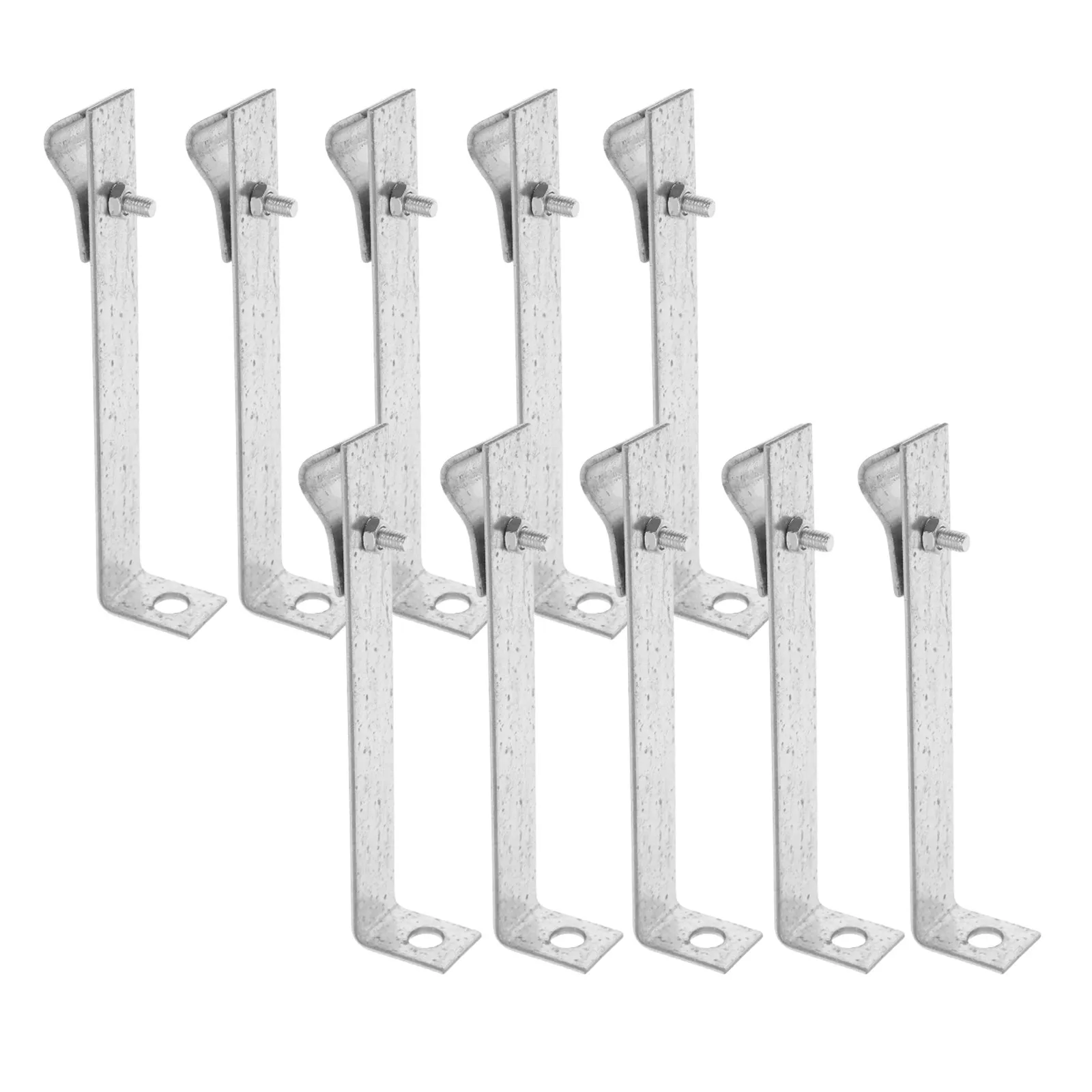 10Pcs Galvanized L-Shaped Right Angle Lightning Protection Bracket for Grounding Solar Panels Chain Link Fence Wire Management