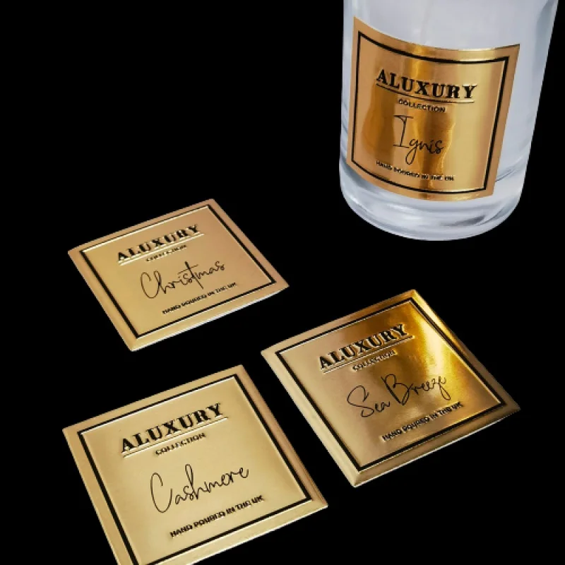 custom.Aluminum Label for Perfume Bottles with Metal and Embossed Logo