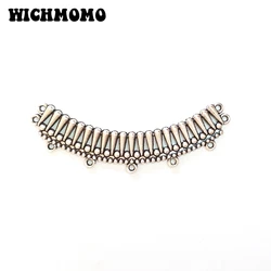 New 64*14mm 3pieces Porous Linker Retro Zinc Alloy Zipper Charms Connectors for DIY Necklace Charms Handmade Accessories