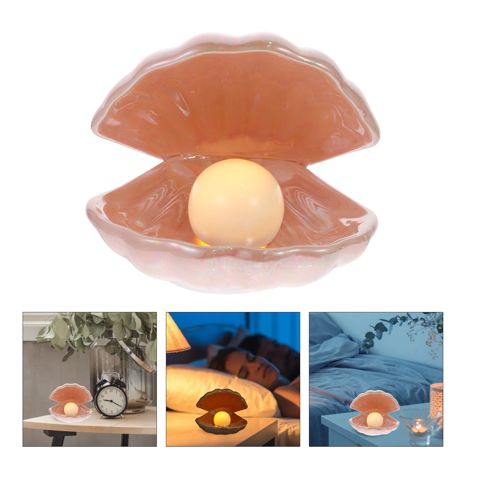 قذيفة ليلة الوردي السيراميك أباجورة ديكور المنزل الجدول زخرفة النمط الأوروبي أباجورة سطح المكتب الديكور