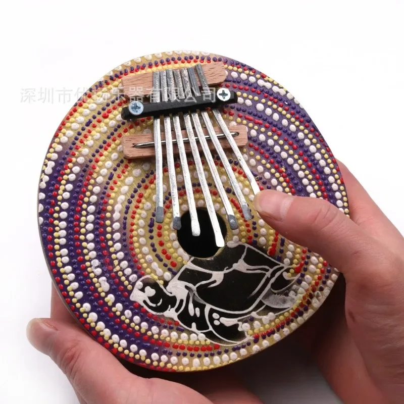 7 Key Tuneable Coconut Shell Mbira Portable Kalimba Adjustable Finger Thumb Piano Musical Instrument Durable