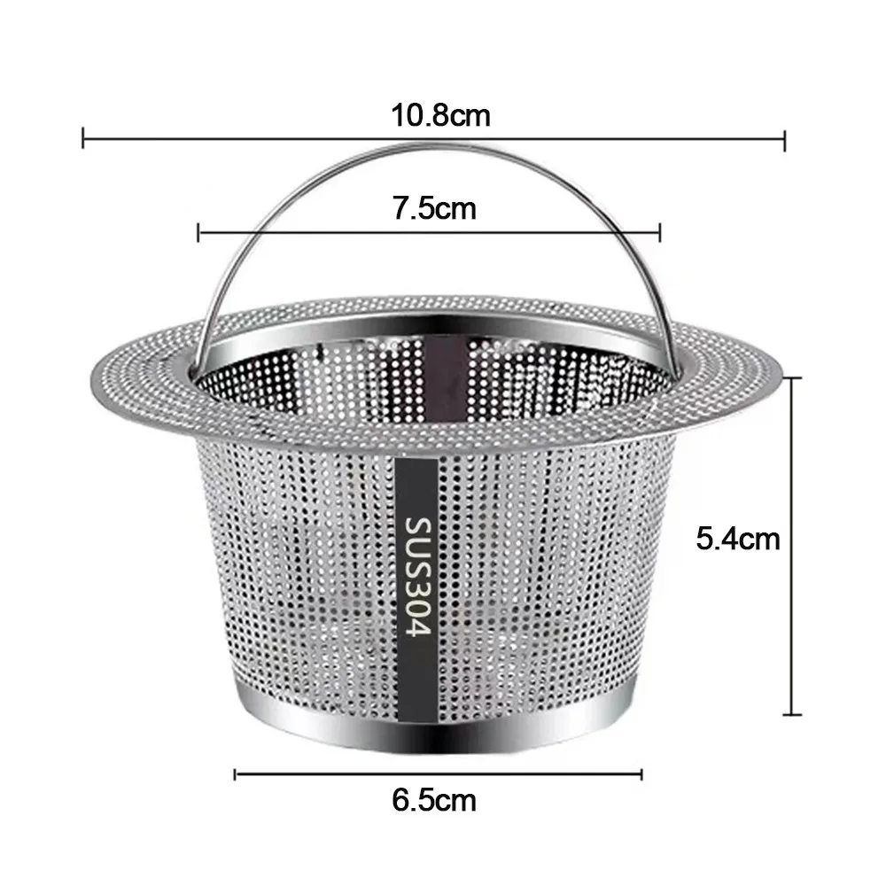 

Stainless Steel Sink Strainer Anti-blocking Hair Catcher Floor Waste Filter Net Round Shape Waste Catcher