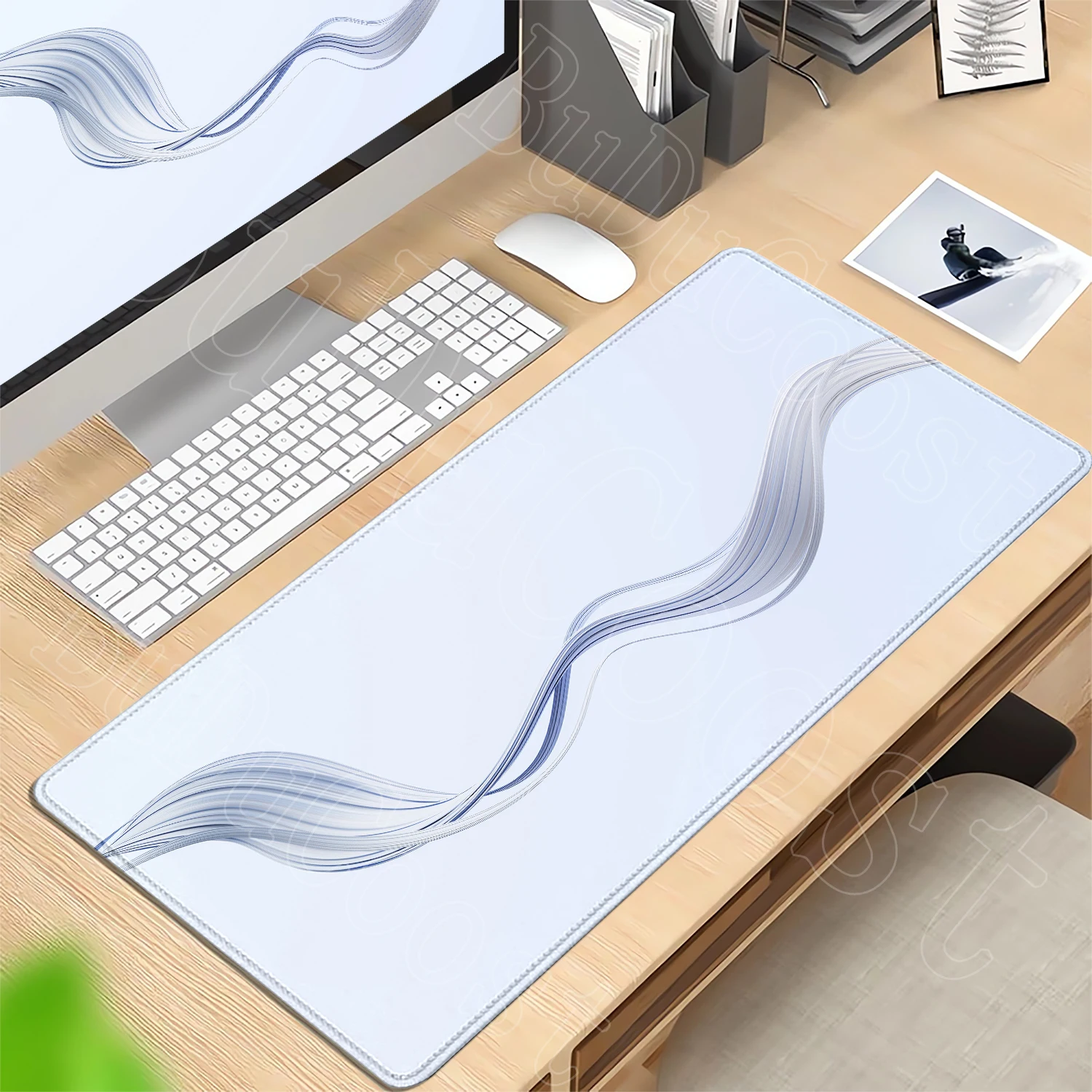 Large Size Desk Accessories Mousepads Computer Gamer Anti-slip Durable Artistic Sense Lines Rubber Office Gaming Desktop Carpets