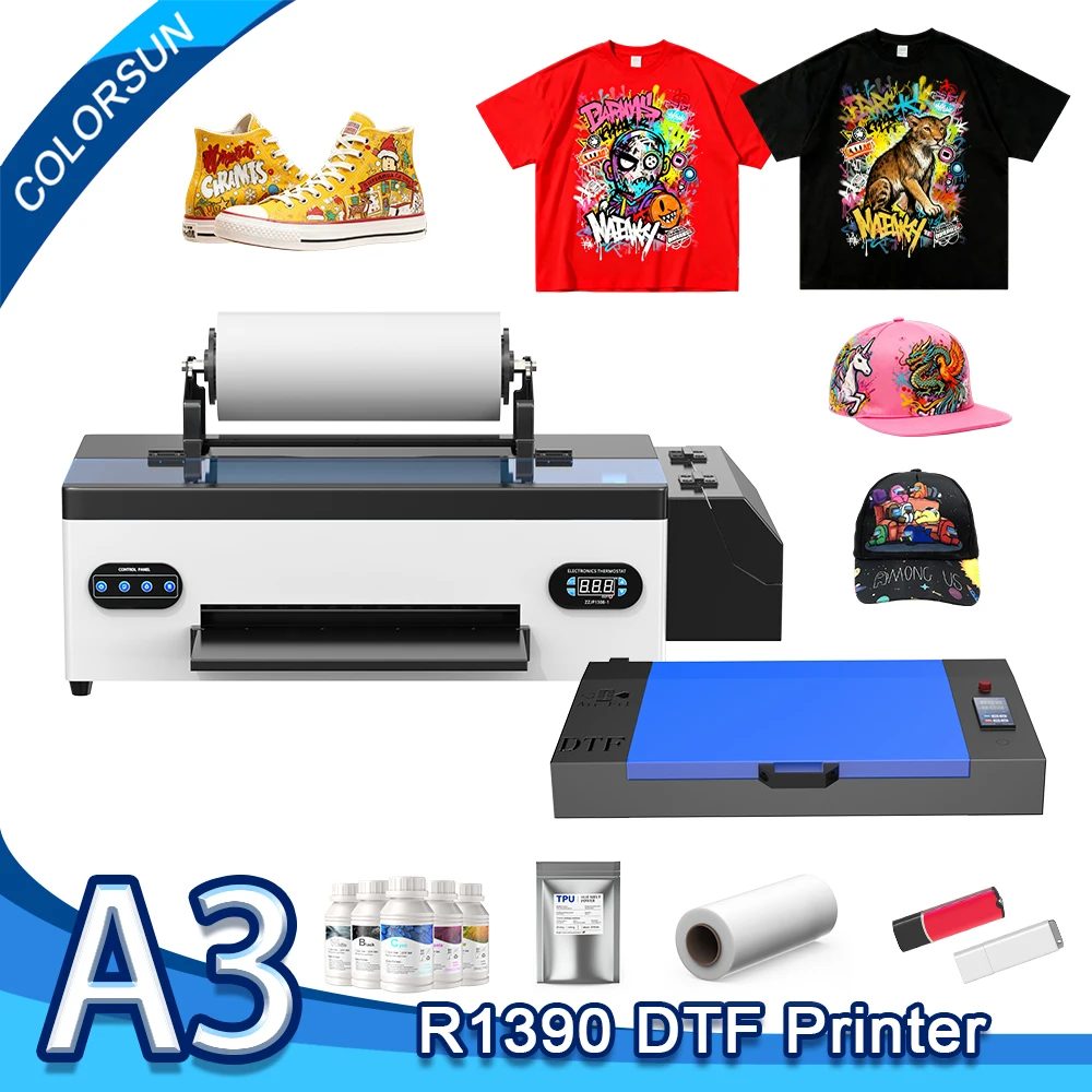 

Colorsun A3 DTF Printer R1390 Impressora A3 DTF T-Shirts Printing Machine Direct to Film A3 DTF Printers For T-Shirt Hoodies