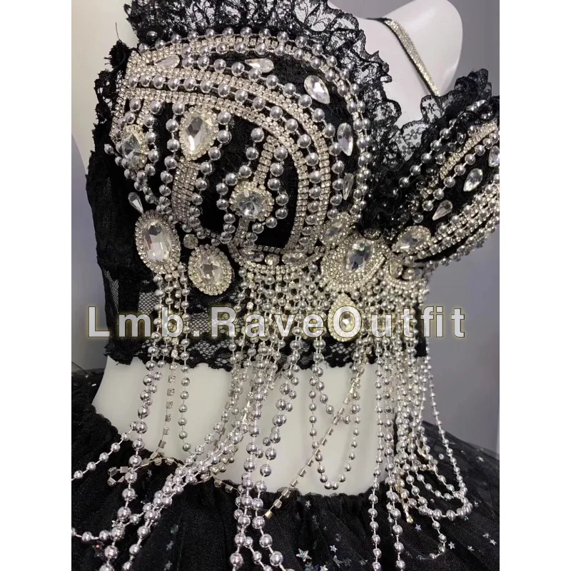 Ensemble Tutu de Trampoline en dentelle galvanisée personnalisée, Sexy, luxe, syllabe électrique, robe de spectacle de Concert