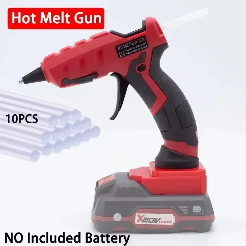 For Lidl Parkside X20V Lithium Battery Cordless Hot Glue Gun Kit 10Pcs 7mm Glue Sticks DIY Electric Heat Repair Tool