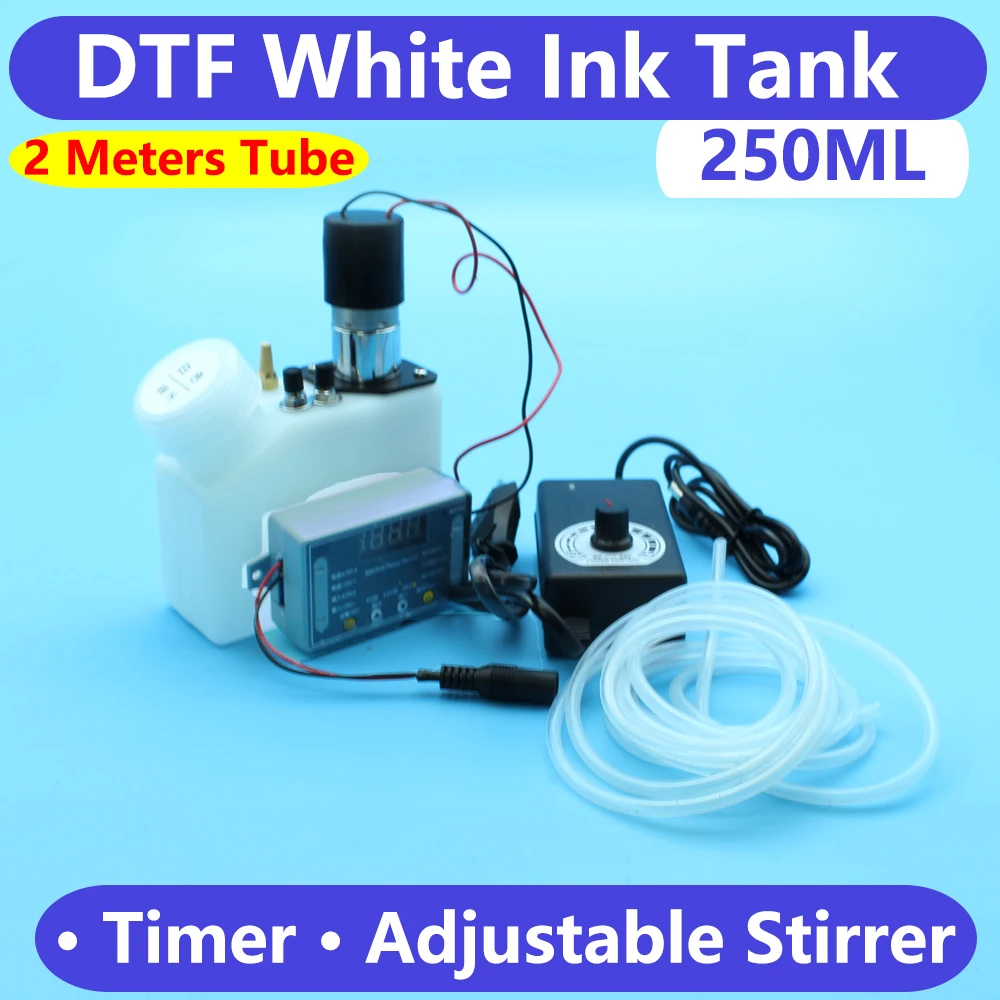 Tanque de tinta blanca DTG DTF CON MEZCLADOR, agitador, temporizador, velocidad ajustable, contenedor de tinta DTF para Epson 1390 i3200 L1800 L805