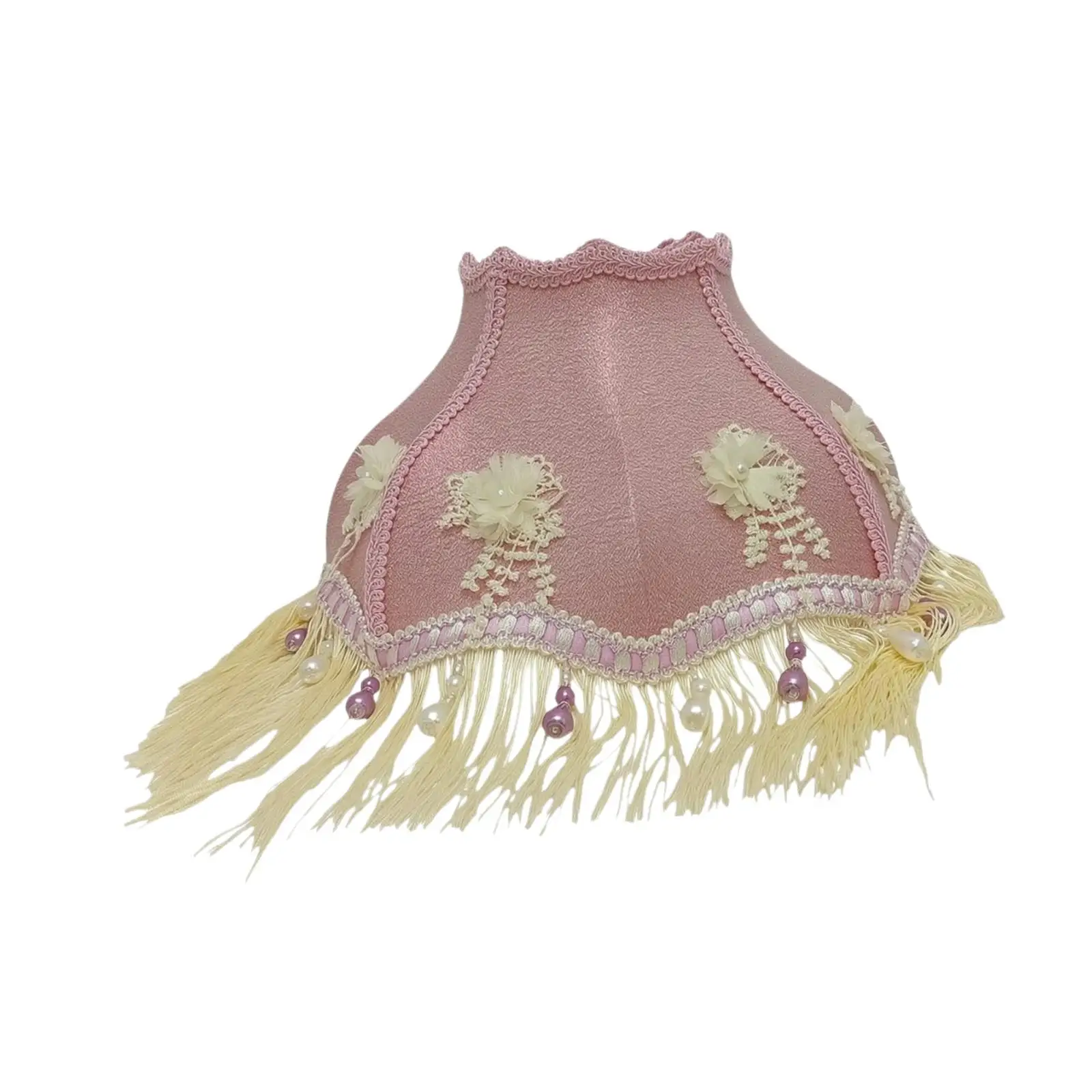 European Lampshade Fringe Lamp Shade Tassel Lamp Cover Fabric Lampshade for Office