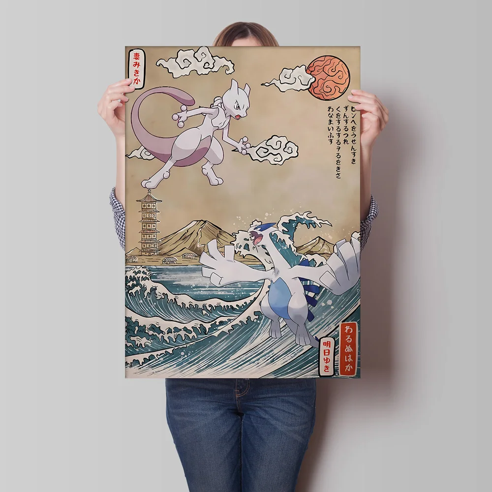 Toile classique imprimée Hd, affiche Pokemon Charizard Blastoise, personnage de dessin animé, haute qualité, décoration murale pour salon et maison