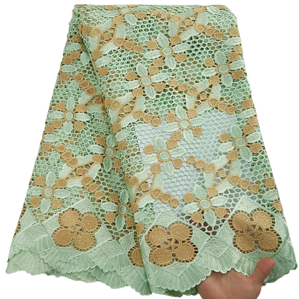 Guipure Cord Lace Fabric 2024 High Quality African Nigeria Lace Fabric Wedding Party For Women Wedding Elegant Party DressTY3282