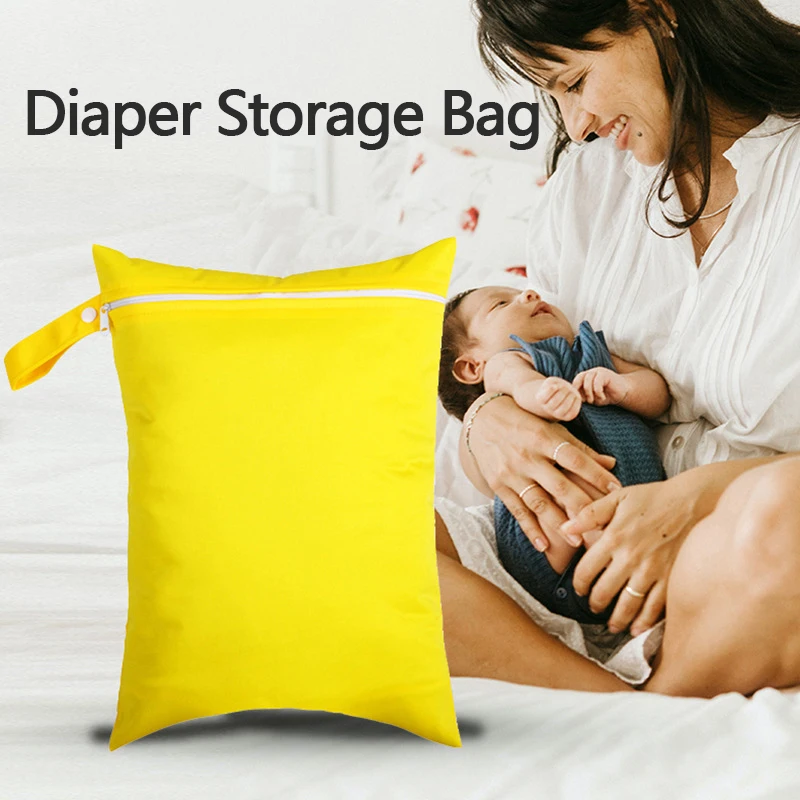 30X40CM Diaper Storage Bag Waterproof Baby Carts Hanging Bags PUL Fabric Handbag Solid Color Travel Portable Storage Bag