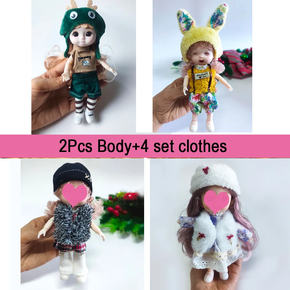 1/8 DIY Toys Dress Up 6PCS/set BJD Doll and Clothing Christmas Festival Gifts Cute Girl Birthday Gift Desktop Decor Ornaments