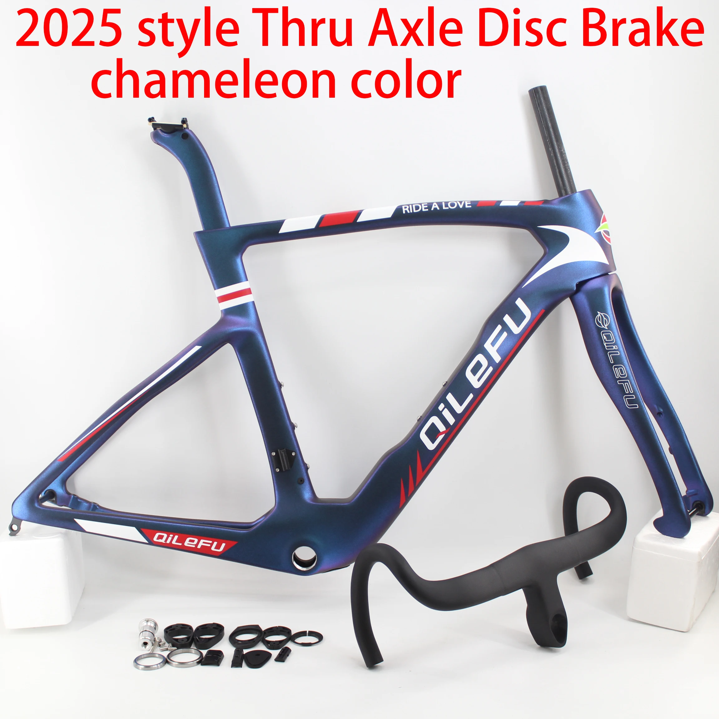 

2026 Newest 700C Fully hidden line Road Bike Full Carbon Fibre Thru Axle Disc Brake Bicycle Frame Carbon Handlebar Fork Seatpost