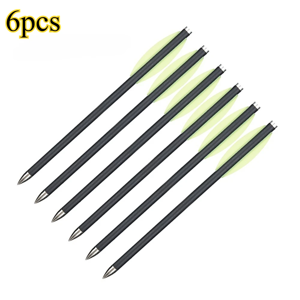 NONE 6/12/24 stücke 6,3 zoll Carbon Pfeil Kurze Darts OD 6mm Mini Bogenschießen Jagd Schrauben für 50-80lbs Armbrust Outdoor Sport Schießen 6
