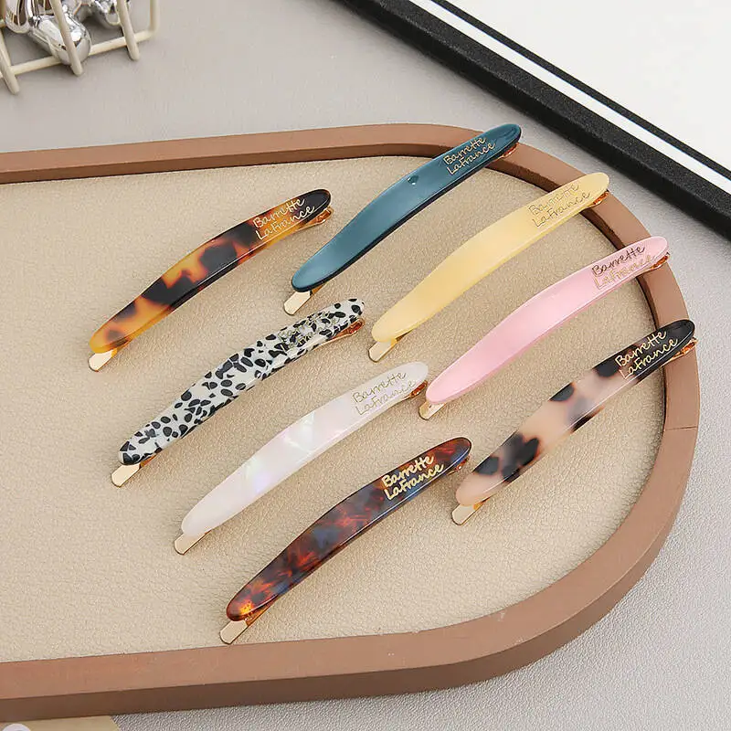 

Модные женские заколки для волос, простые элегантные заколки для волос с ацетатным принтом, заколки для волос в виде утконоса для девочек, аксессуары для волос, корейские зажимы для волос