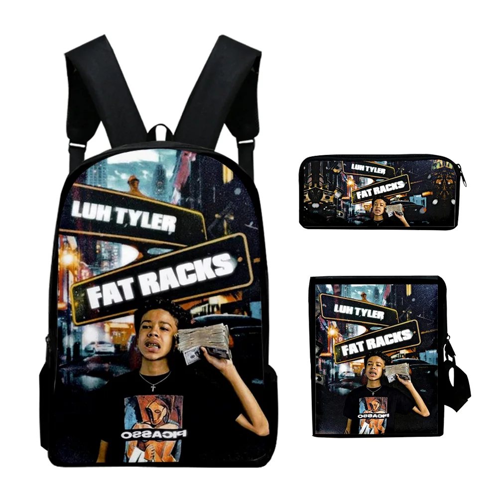 Luh Tyler Merch Backpack 3 Pieces Sets Shoulder Bags 2023 Casual Style Daypack Zipper Bag Unique Pencil Bag