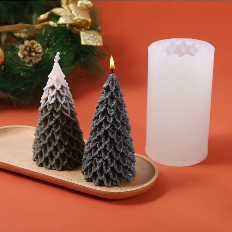 Christmas Tree Candle Molds Epoxy Resin Casting Molds Pine Tree Silicone candle making DIY Festival Craft Making Home Decoration