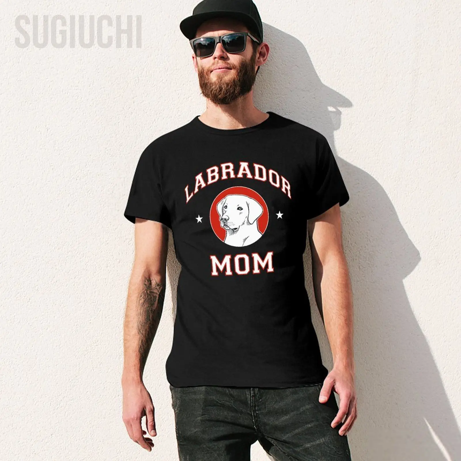 Men Labrador Retriever Mom Dog Mother Tshirt Tees O-neck T Shirts Women Boys 100% Cotton Short T-Shirt Unisex All Seasons