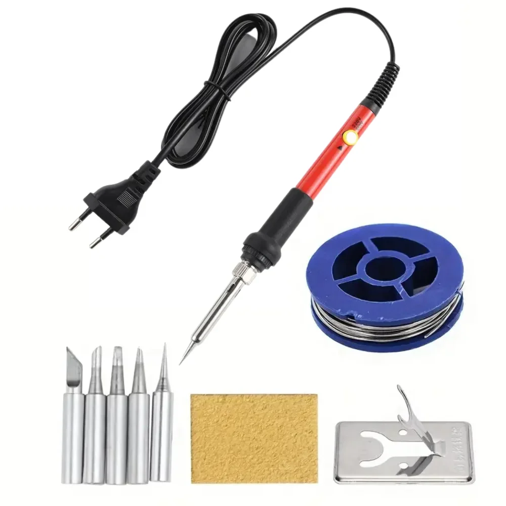 60W Adjustable Temperature Soldering Iron Replaceable Soldering Iron Tip Set Home Electronic Repair Tools