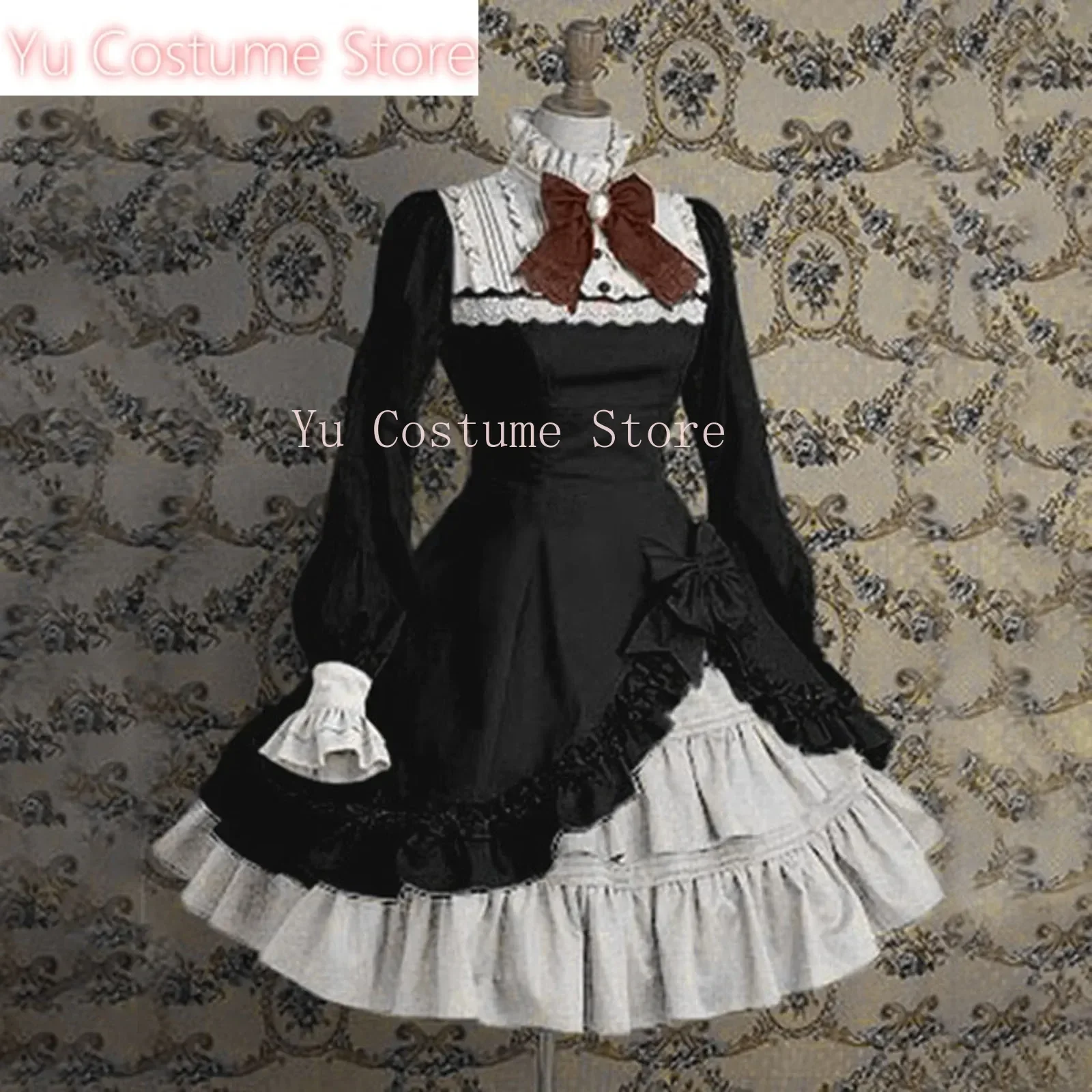 

Gothic Lolita Dress For Women Cute Girls LovelyMaid Dress Vintage Ruffles Lace Medieval Elegant Party Dresses Cosplay Yu Costume