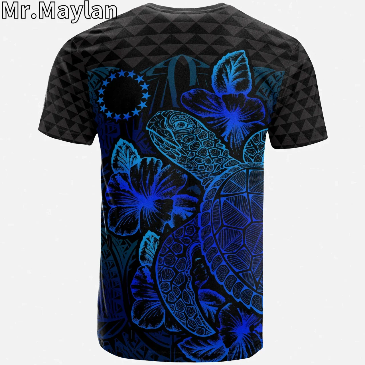 

3D Printed Cook Islands Polynesia Hawaiian Short Sleeve T-shirt Tribal Tattoo T-shirt Men's and Women's Street T-shirt Tops