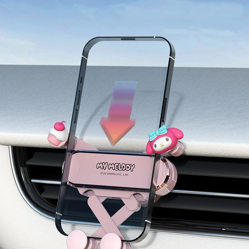 Sanrio Kawaii Hello Kitty Car Phone Holder My Melody Anime Cartoon Fashion Exquisite Goodlooking Originality Mobile Phone Holder