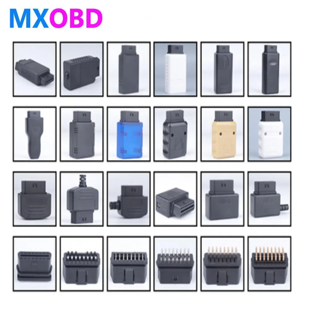 

Универсальный 16-контактный гнездовой разъем OBDII j202 штекер + Корпус + SR + винты адаптер OBD 2 с корпусом