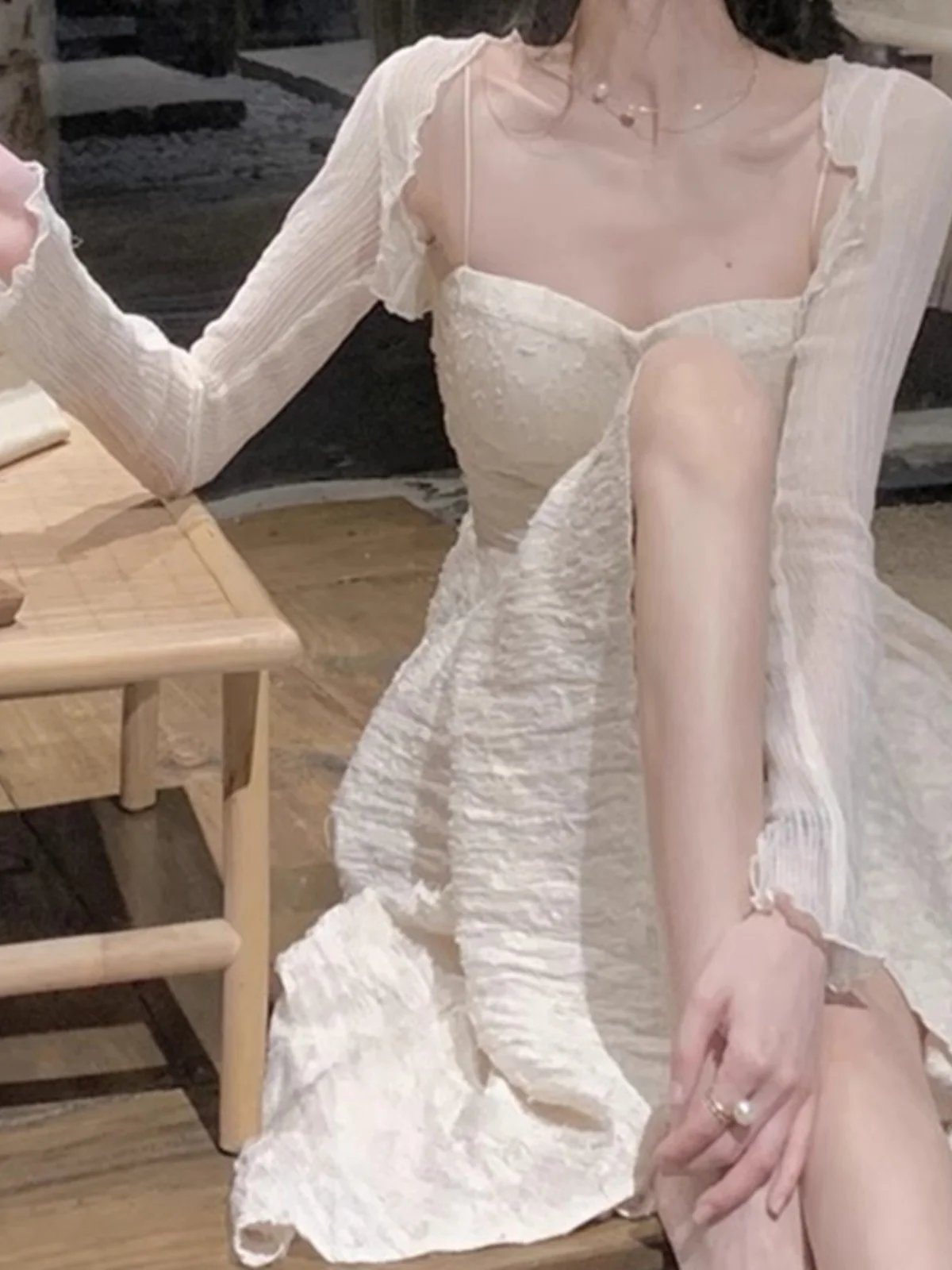 

Sweet ort Lace oulder Wrap with Strap Vest Top Women's Summer New Sle Thin Veil Silk Chiffon awl Korean Sle Long Sl...