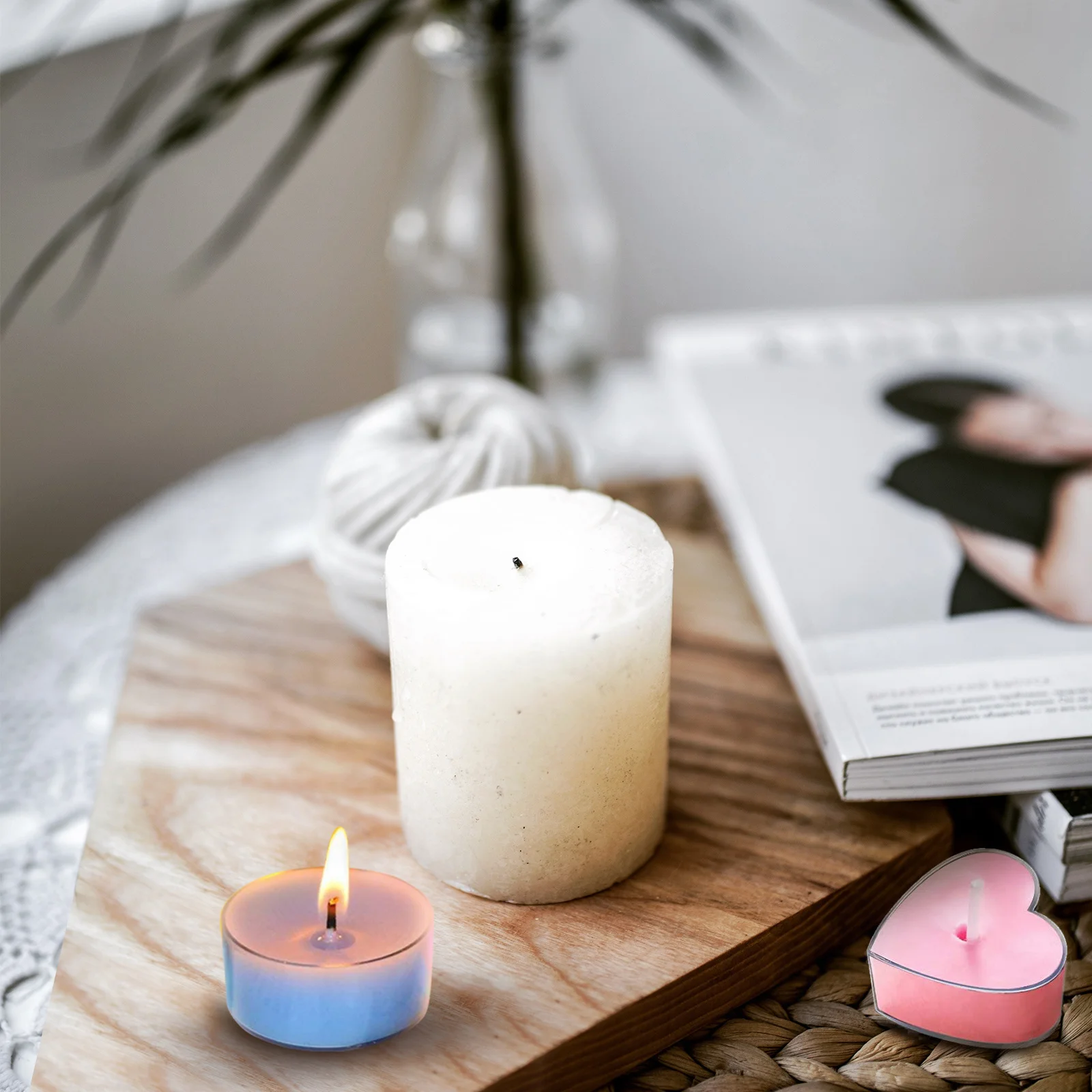 

20pcs Clear Tealight Cups 5 Square 5 Heart 10 Round Plastic Diy Holders For Wedding Valentine Home Decor Scented