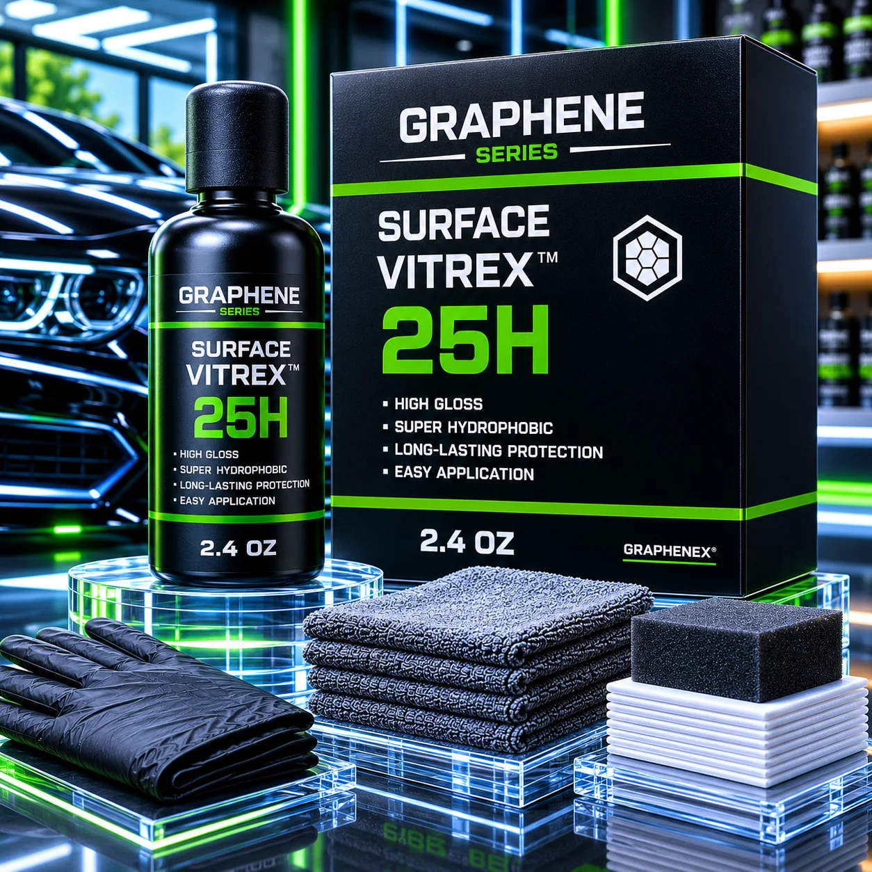 

Advanced Nano Graphene Ceramic Coating 70ml UV Technology Extremely Hydrophobic Car Ceramic Coating Kit for Auto Detailing