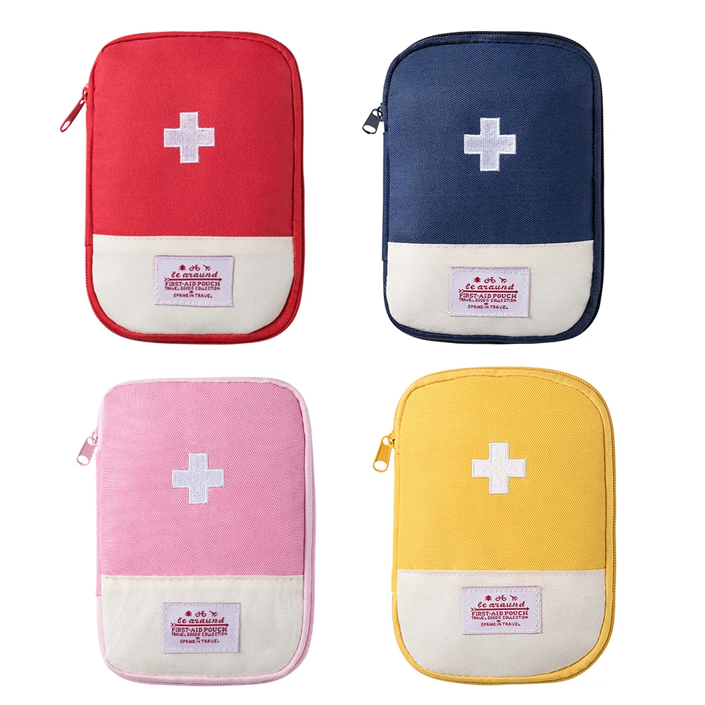 Mini bolsa de primeros auxilios vacía, bolsa pequeña de almacenamiento de medicina de emergencia, Kit de primeros auxilios para acampar al aire libre, senderismo, viaje en casa