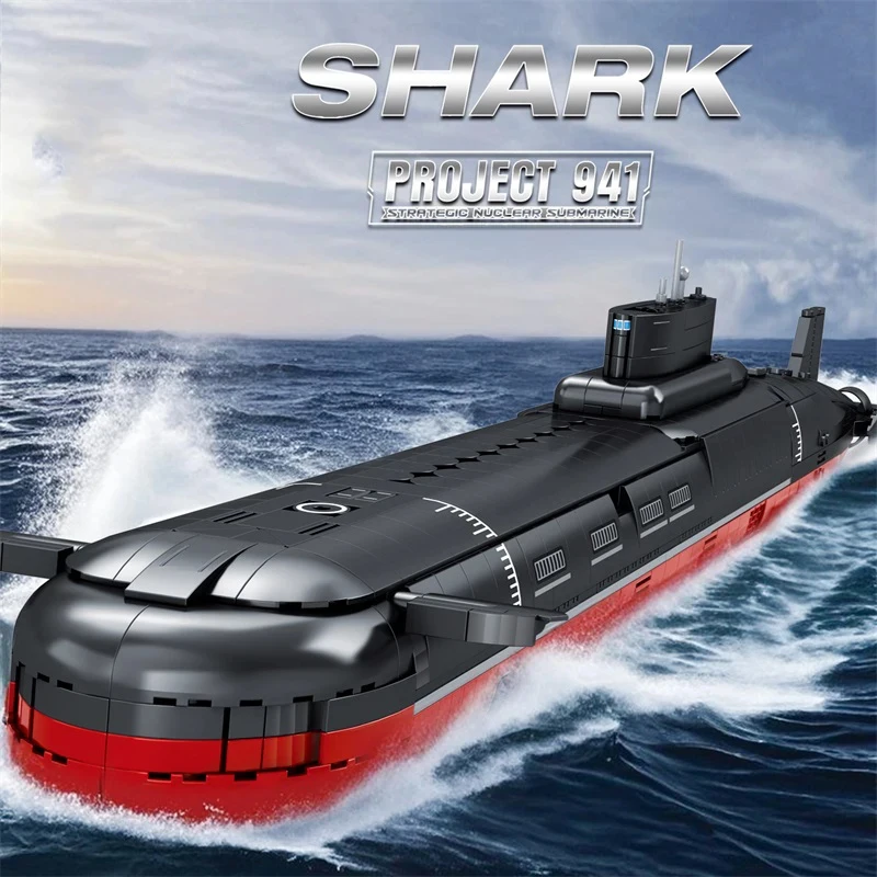 

2895PCS Typhoon Class Submarine Building Blocks 1:250 Scale Type 941 Shark Submarine Model Bricks Kids Educational DIY Toy Gifts
