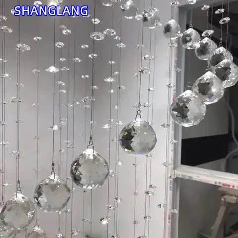 Modern Large K9 Crystal LED Chandeliers for Spiral Living Room Staircase Lamp Showcase Bedroom Kitchen Pendant Light Fixture