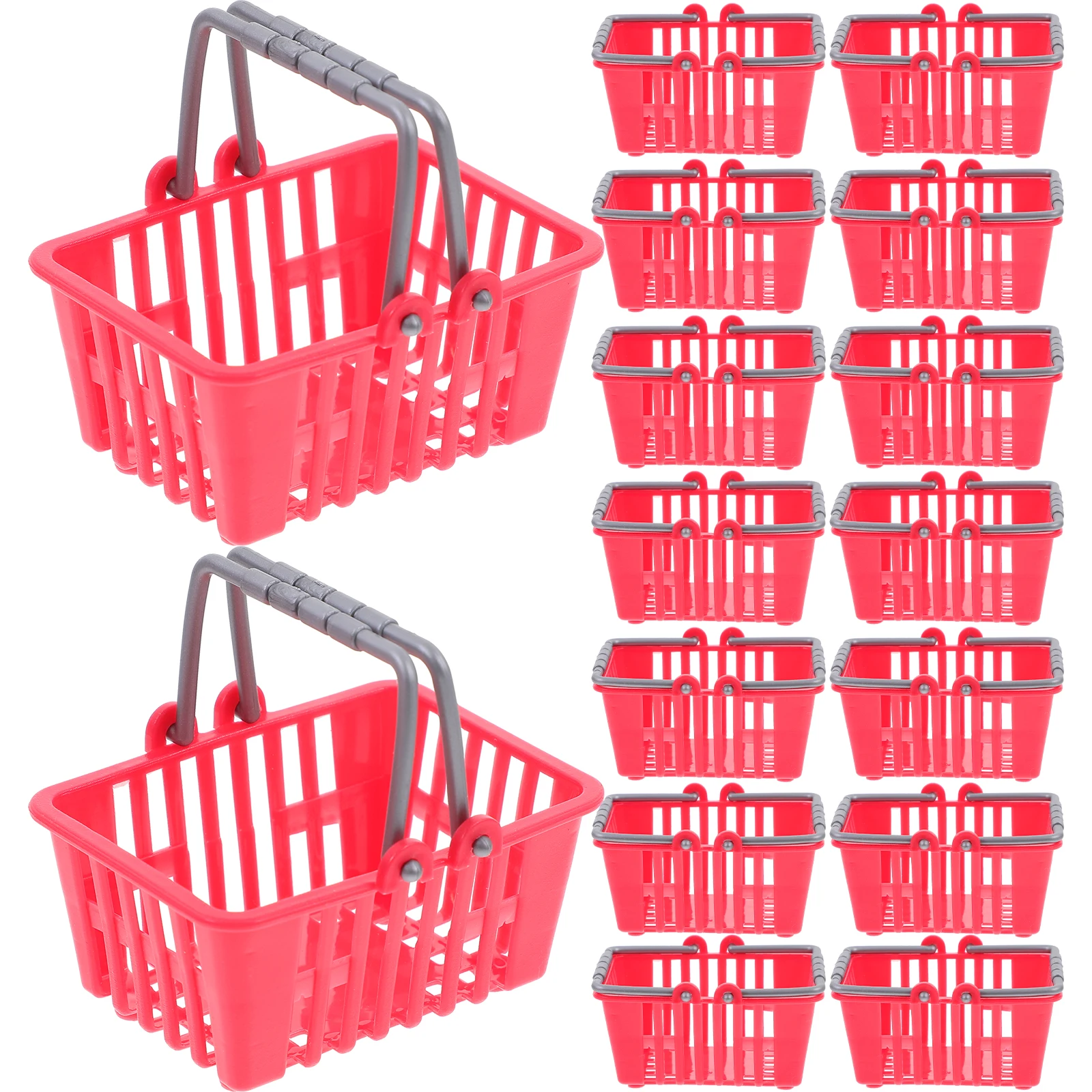 

20 Pcs Mini Shopping Basket Toys Small Retail Kids Cart Picnic Miniature With Handles Child Plastic Play Baskets For Age 4-5