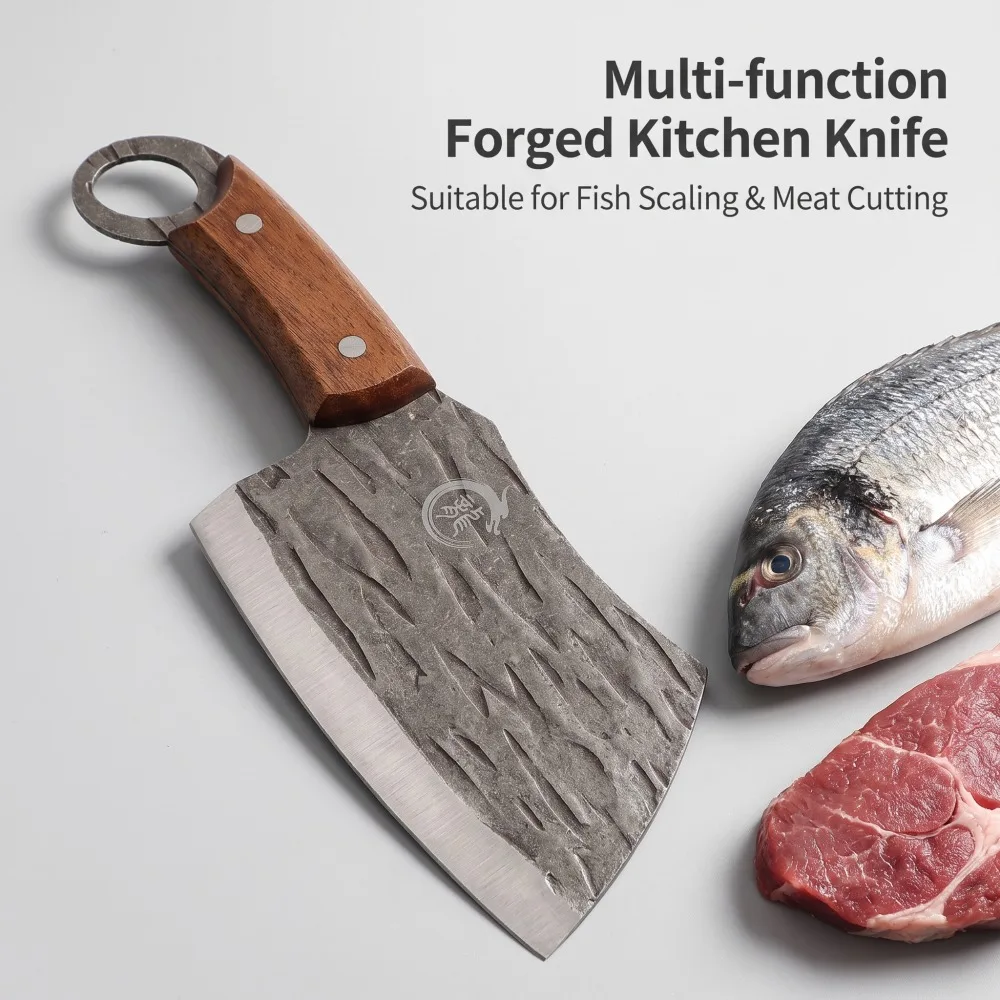 Cleaver Knife Slicing Fish Meat Vegetables Forged Boning Knife Stainless Steel Wooden Handle Kitchen Knives Chef Cooking Knifes