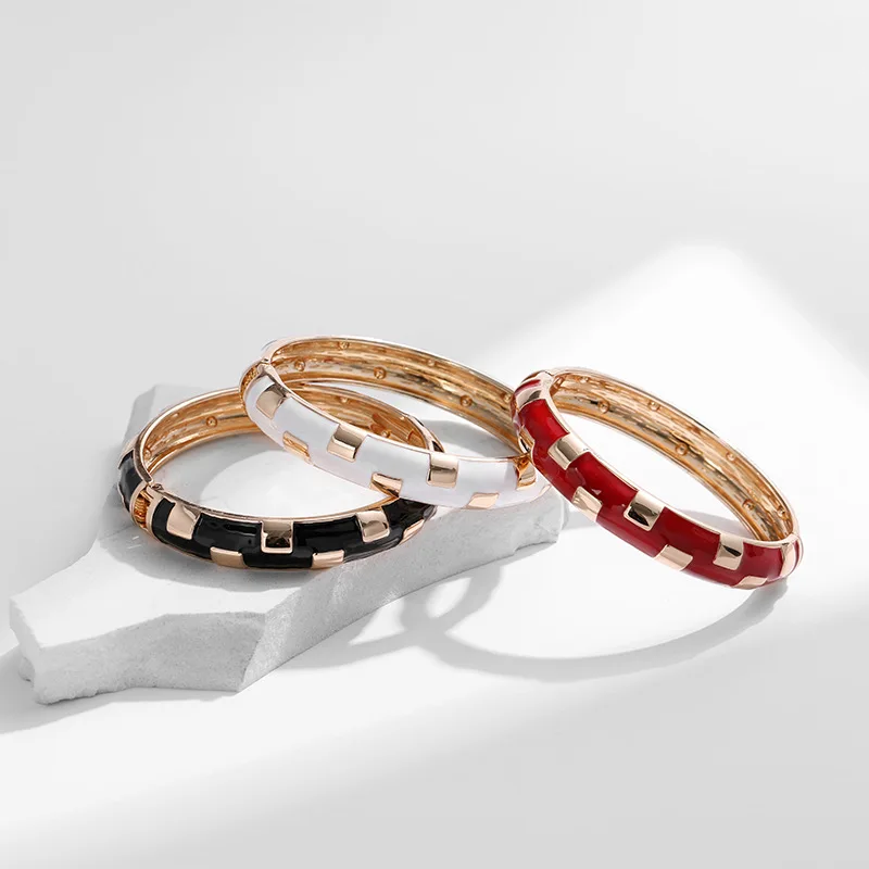 Minimalist Drip Oil Alloy Cuff Bracelet for Women\'s Jewelry Festive Gift Dropshipping
