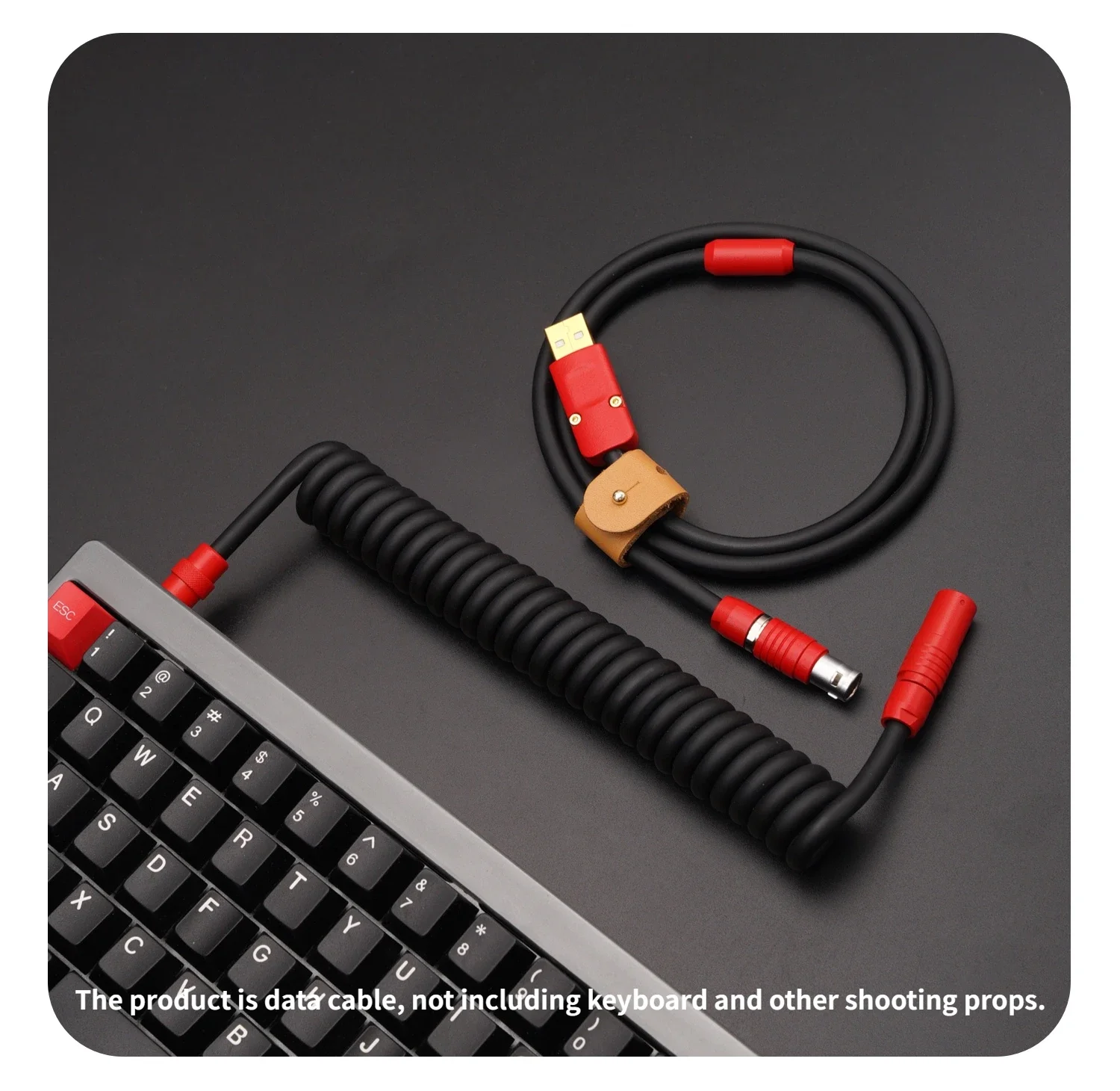 GC Manual Custom Mechanical Keyboard Navigation Plug Data line Rubber Spring Screw Back Red Hardware black line