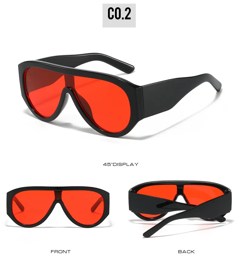 Luxus Pilot Sonnenbrille Frauen Marke Design One Piece Shades Großen Rahmen Sonnenbrille Gelbe Linse Brillen Weibliche Shades – Detail 8