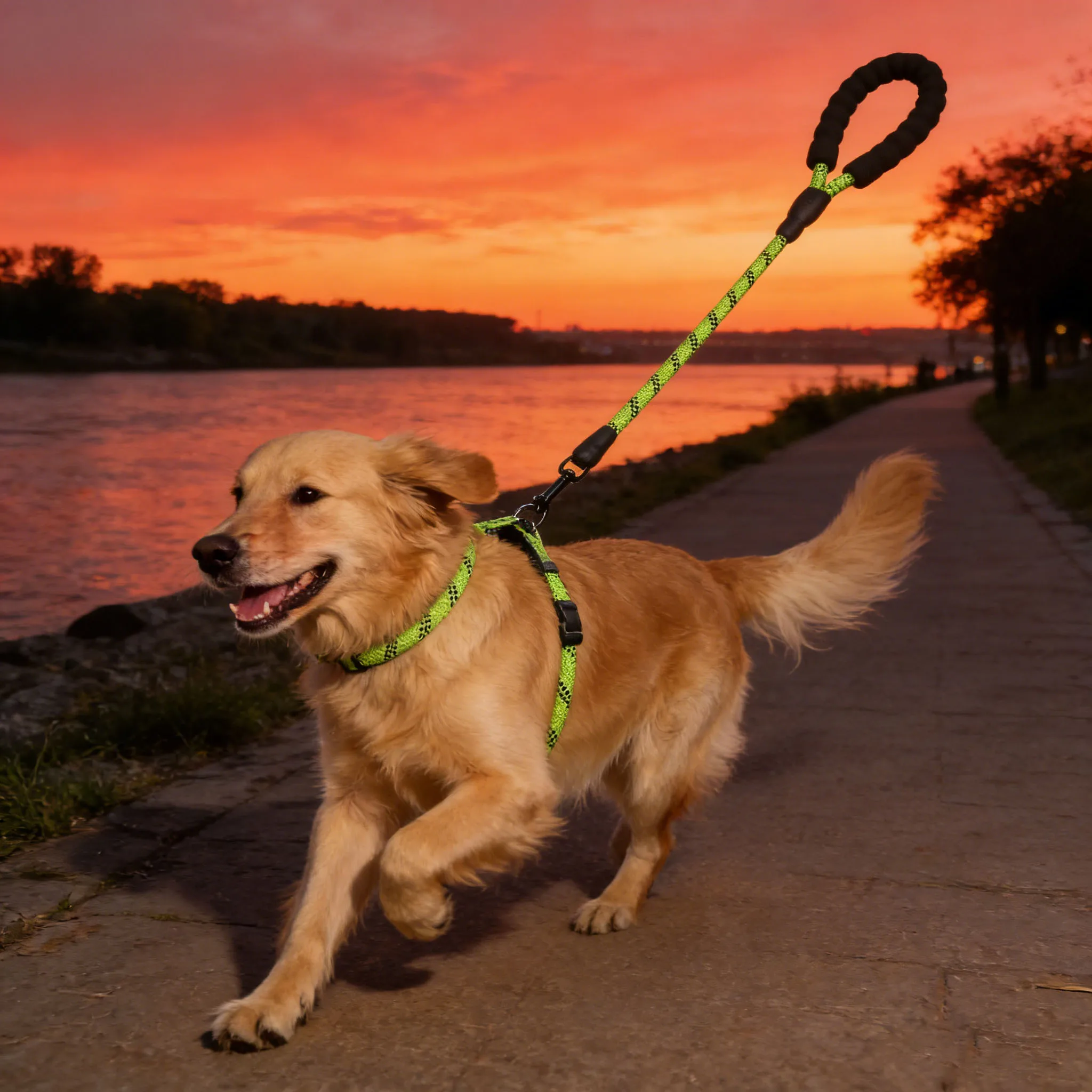 

Medium and large dog bite resistant traction rope, hand woven rope, thick dog walking rope, 1.5-meter P-rope, pet supplies