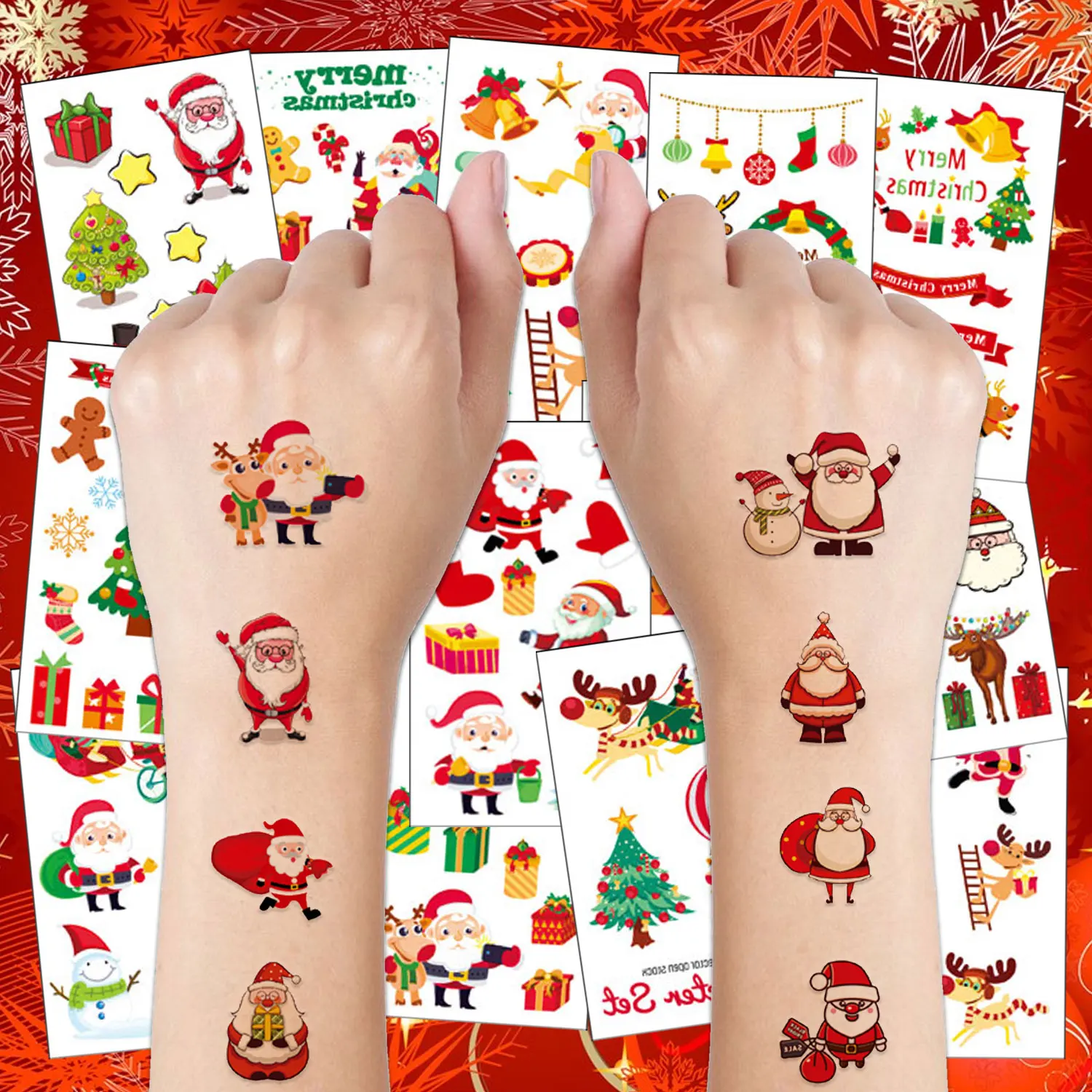 

30 Sheets Christmas Temporary Tattoos for Women Men Adults Vintage Christmas Fake Tattoos Christmas Party Favors Waterproof Tatt