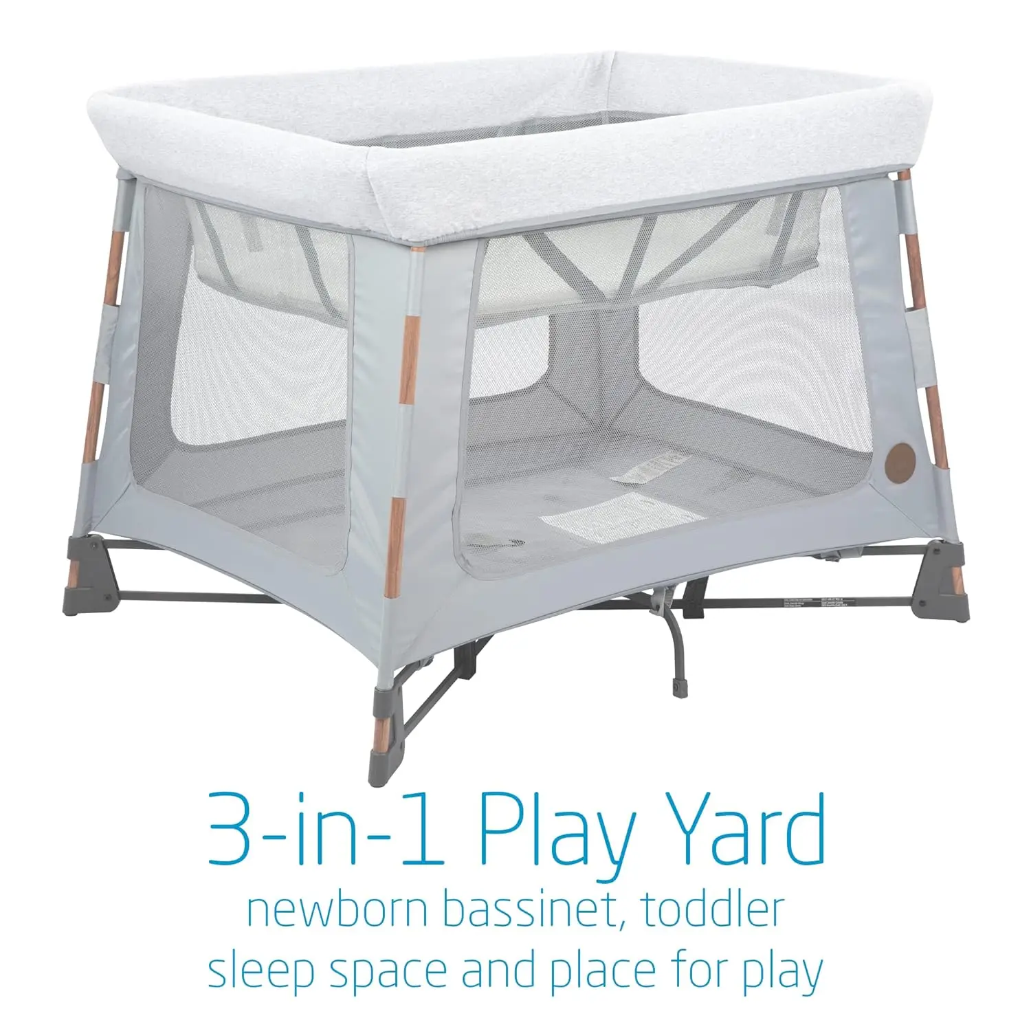 Swift Lightweight Portable Playard,1-Step Fold Playpen with Travel Bag, 2-Stage Mattress for Newborn to Toddlers, Essential Grey