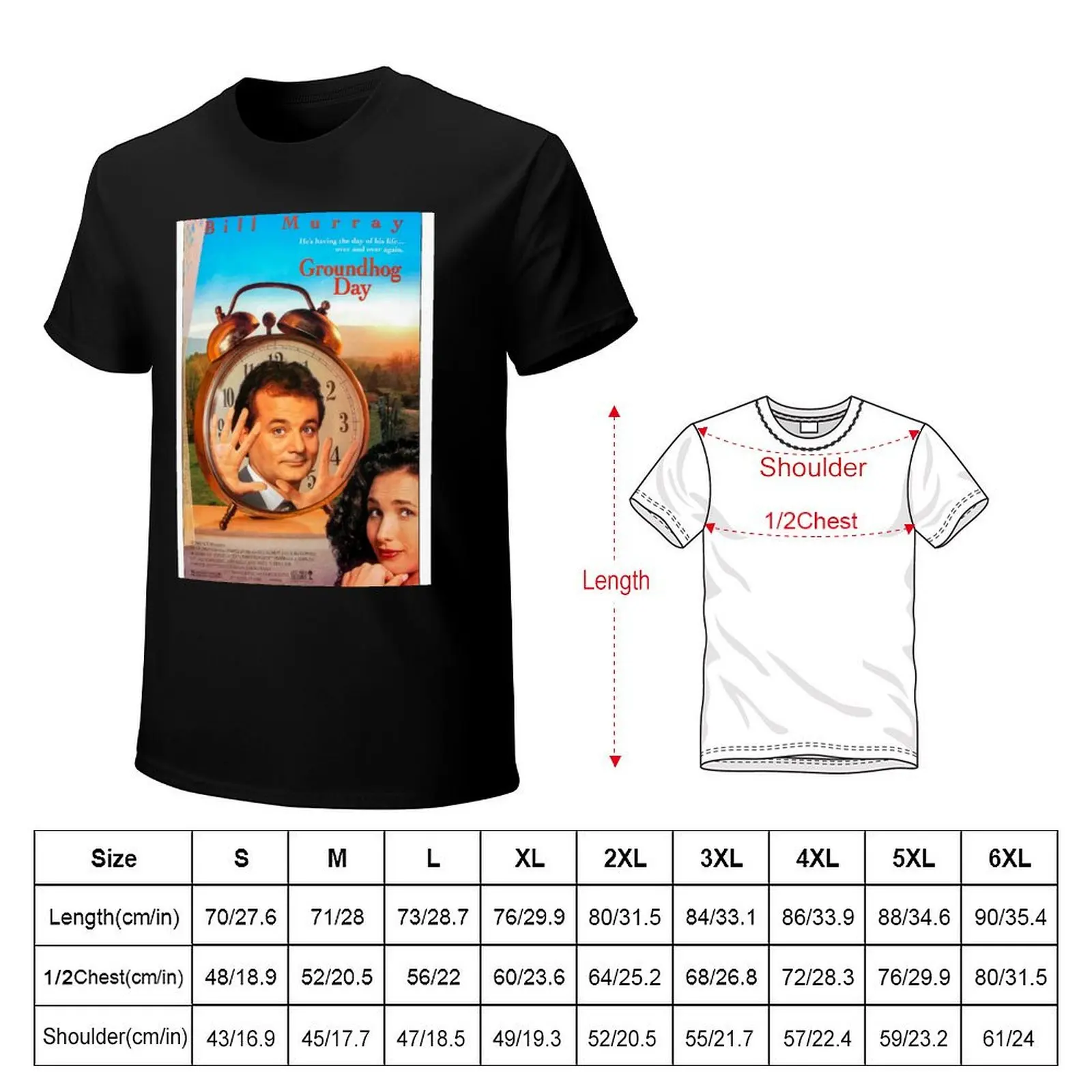 Groundhog Day Movie Poster T-Shirt Big Size Loose Fit Tee Shirt