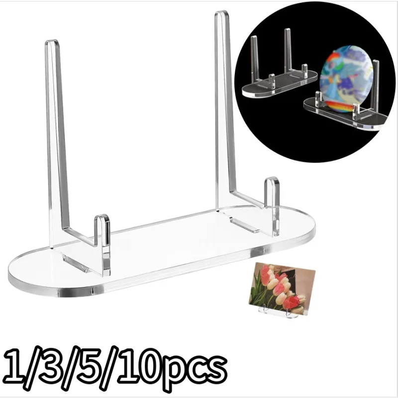 1/3/5/10pcs Clear Acrylic Display Stand Multi-purpose Simple Desktop Medal Card Holder for Medals Honor Display Home Decorative