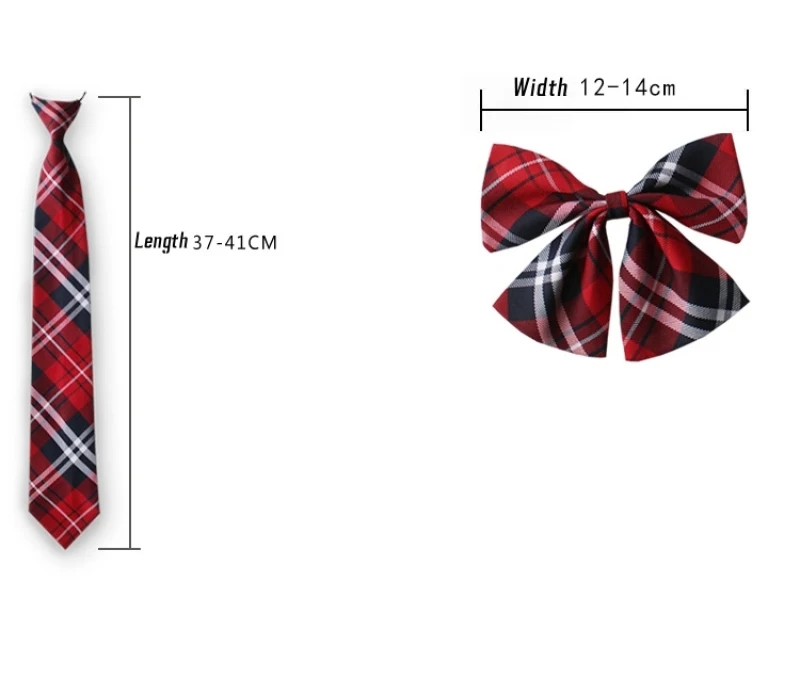 JK Girls regolabile Plaid cravatta e papillon giappone corea scuola donna uniforme Anime collare Butterf Bowknot cravatte