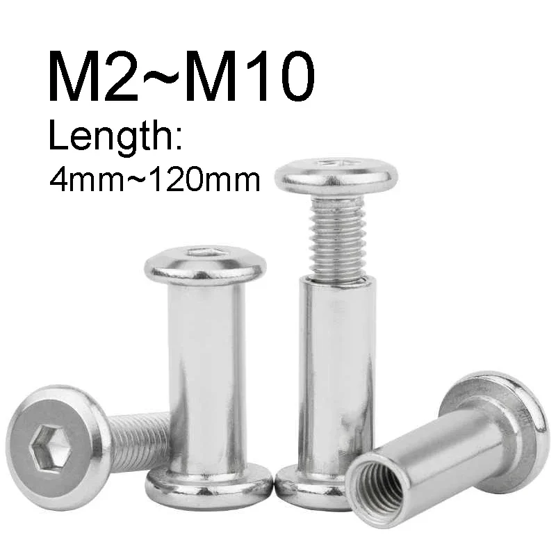 1~10set Hexagon Socket Rivet Connector Insert Joint Sleeve Cap Nut M2 M3 M4 M5 M6 M8 M10 304stainless Steel Furniture Splint Nut