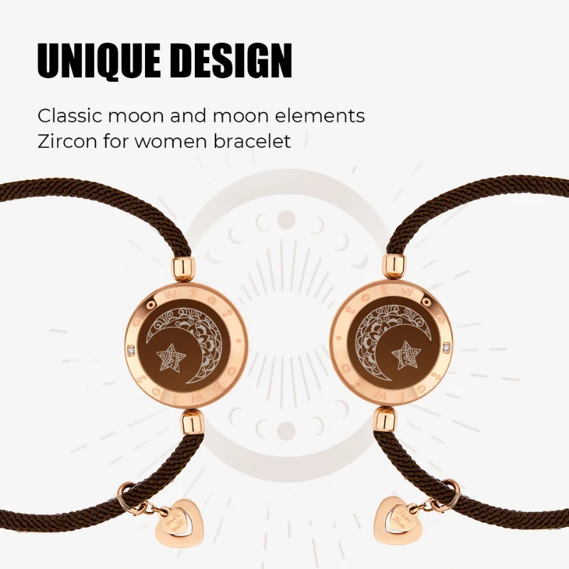 Totwoo pulseiras de toque de longa distância vibração amigo inteligente bluetooth emparelhamento jóias presentes para mãe e filha