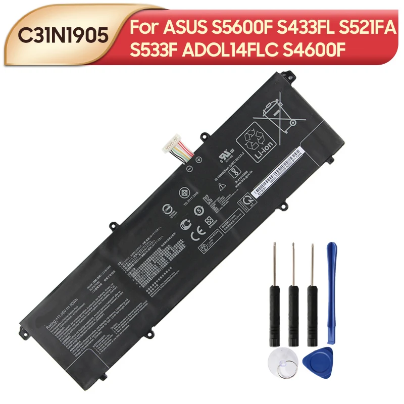 Original Replacement Battery C31N1905 For ASUS S5600F S433FL S521FA S533F ADOL14FLC S4600F 4335mAh