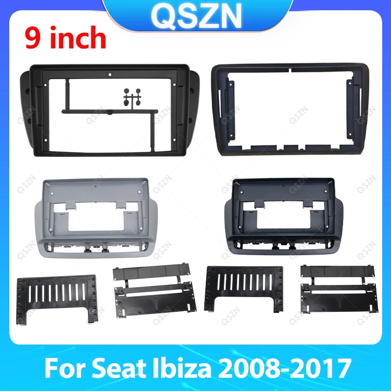 For Seat Ibiza 2008-2017 Fascia Radio Dvd Stereo Cd Panel Dash Mounting Installation Trim Kit Face Frame Bezel with Wire Harness