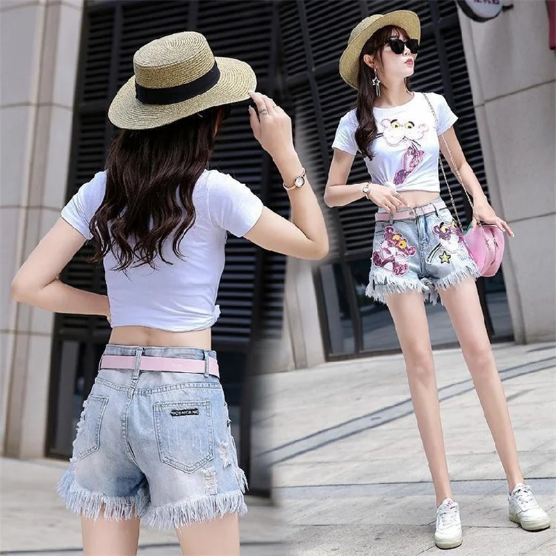 SZP European Station 2025 Spring/Summer Denim Shorts Women's New High Waist Loose Look Thin Wide Leg Shorts