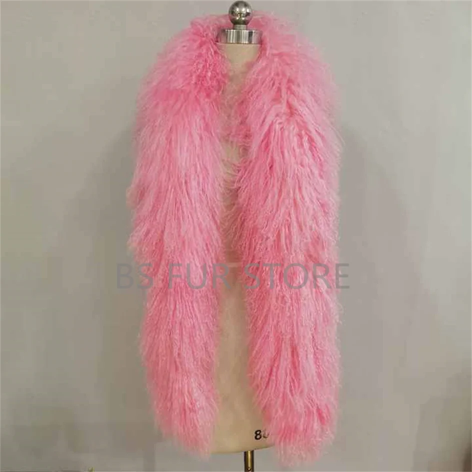 

100% натуральная монгольская шерсть, шарф для вьющихся волос, зимние теплые длинные шарфы-боа, теплые шарфы для шеи, шарфы из натурального меха